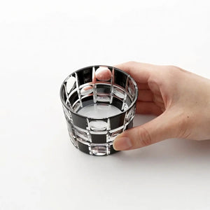 Kimoto Glassware Tokyo Kuroco Edo Kiriko Sake Cup Japan Ichimatsu - YOYO JAPAN