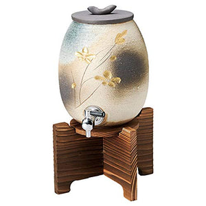 Japanese Tableware Shochu Server/Bottle/Wine Cooler - Kinsai Flower Carving - Ziyue Kiln - 2000Cc White Tokiwa Tokiya Pro 28-272-048-Me - YOYO JAPAN