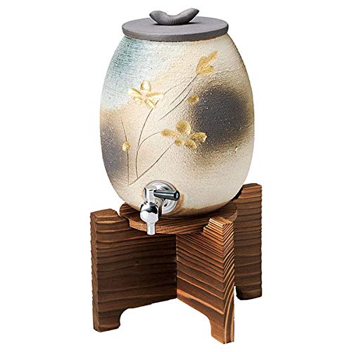 Japanese Tableware Shochu Server/Bottle/Wine Cooler - Kinsai Flower Carving - Ziyue Kiln - 2000Cc White Tokiwa Tokiya Pro 28-272-048-Me - YOYO JAPAN