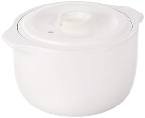 Kinto Rice Cooker Clay Pot 2Cup Japan White 25194 Kakomi - YOYO JAPAN