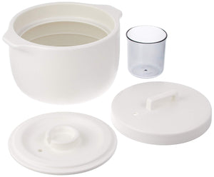 Kinto Rice Cooker Clay Pot 2Cup Japan White 25194 Kakomi - YOYO JAPAN