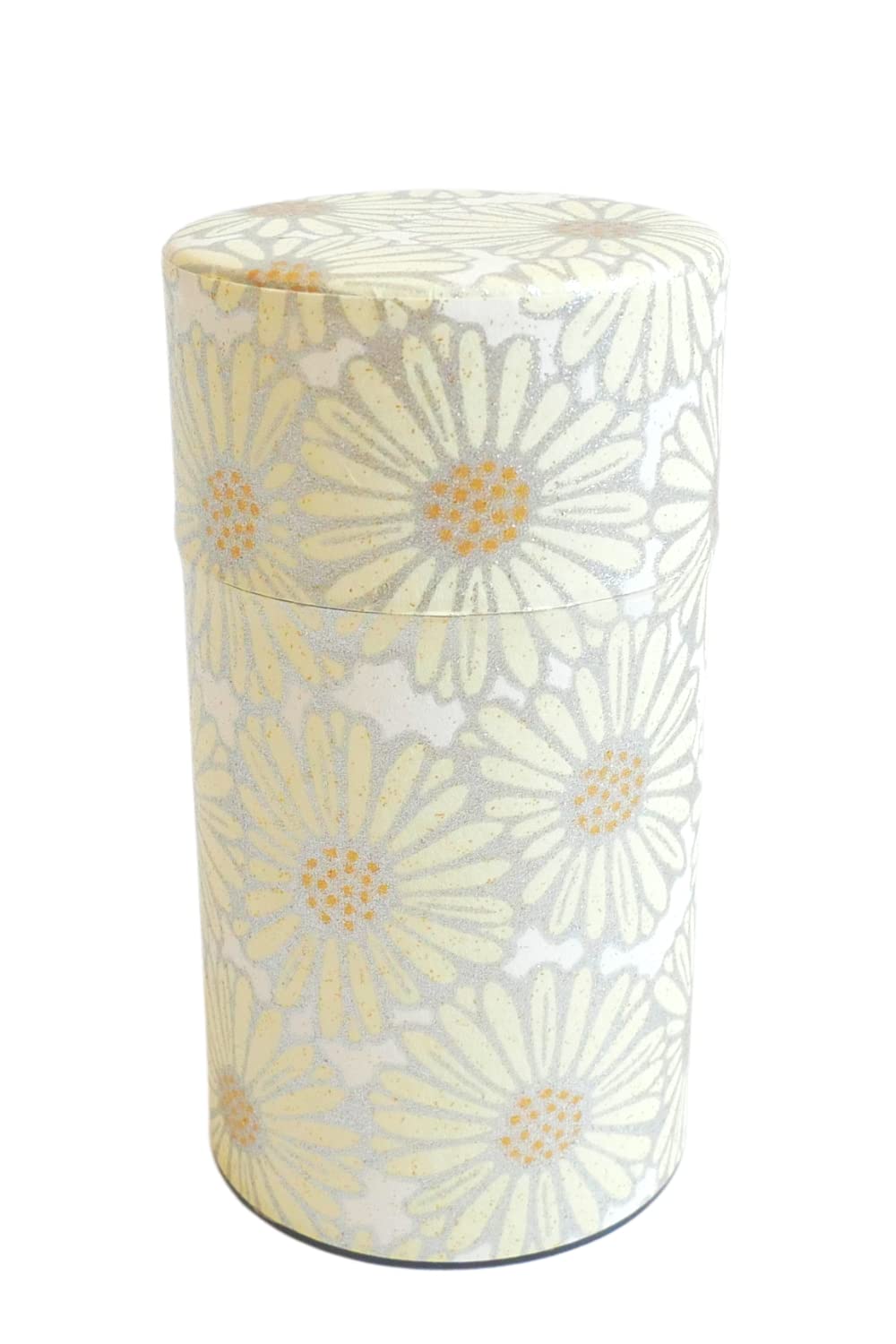 Kitsusako Yuzen Paper Tea Canister From Kyoto Japan - YOYO JAPAN