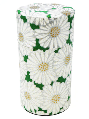 Kitsusako Yuzen Paper Tea Canister From Kyoto - YOYO JAPAN