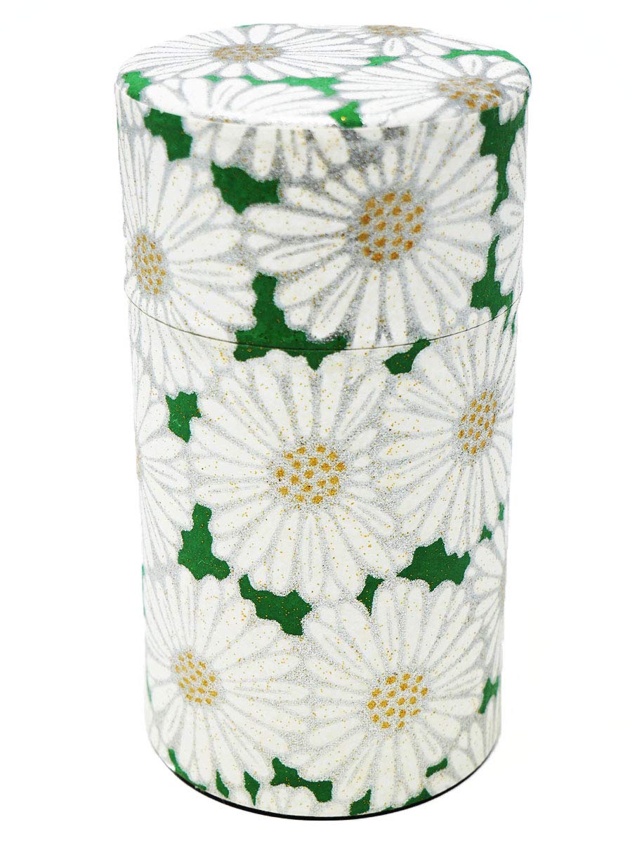 Kitsusako Yuzen Paper Tea Canister From Kyoto - YOYO JAPAN