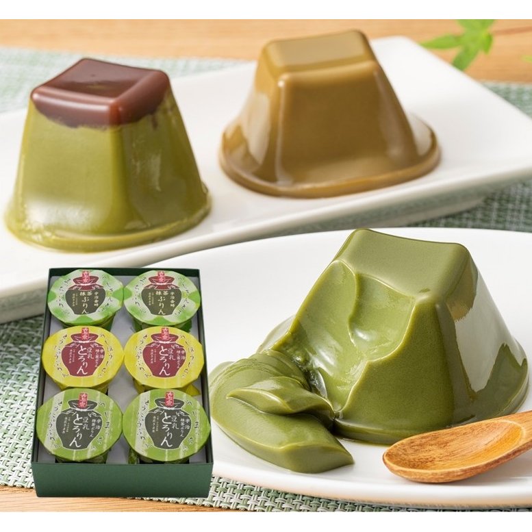 Kiyosen Uji Matcha & Hojicha Pudding Assortment 3 Flavors 6 Pieces - YOYO JAPAN