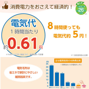 Hiroden Vws401H-D Electric Blanket 130X80Cm Orange Striped Washable Tick Repellent Japan - YOYO JAPAN