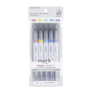 Kokuyo Japan Highlighter Pen 2 In 1 Marktus Gray 5Pc Set Pm-Mt201-5S - YOYO JAPAN