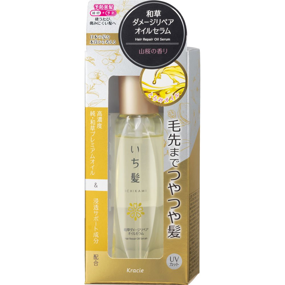 Kracie Ichikami Japanese Herbal Damage Repair Oil Hair Serum 60ml - YOYO JAPAN