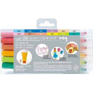 Kuretake Japan Water-Based Dot Pen Zig Clean Color 12 Colors Tc-6100/12V - YOYO JAPAN