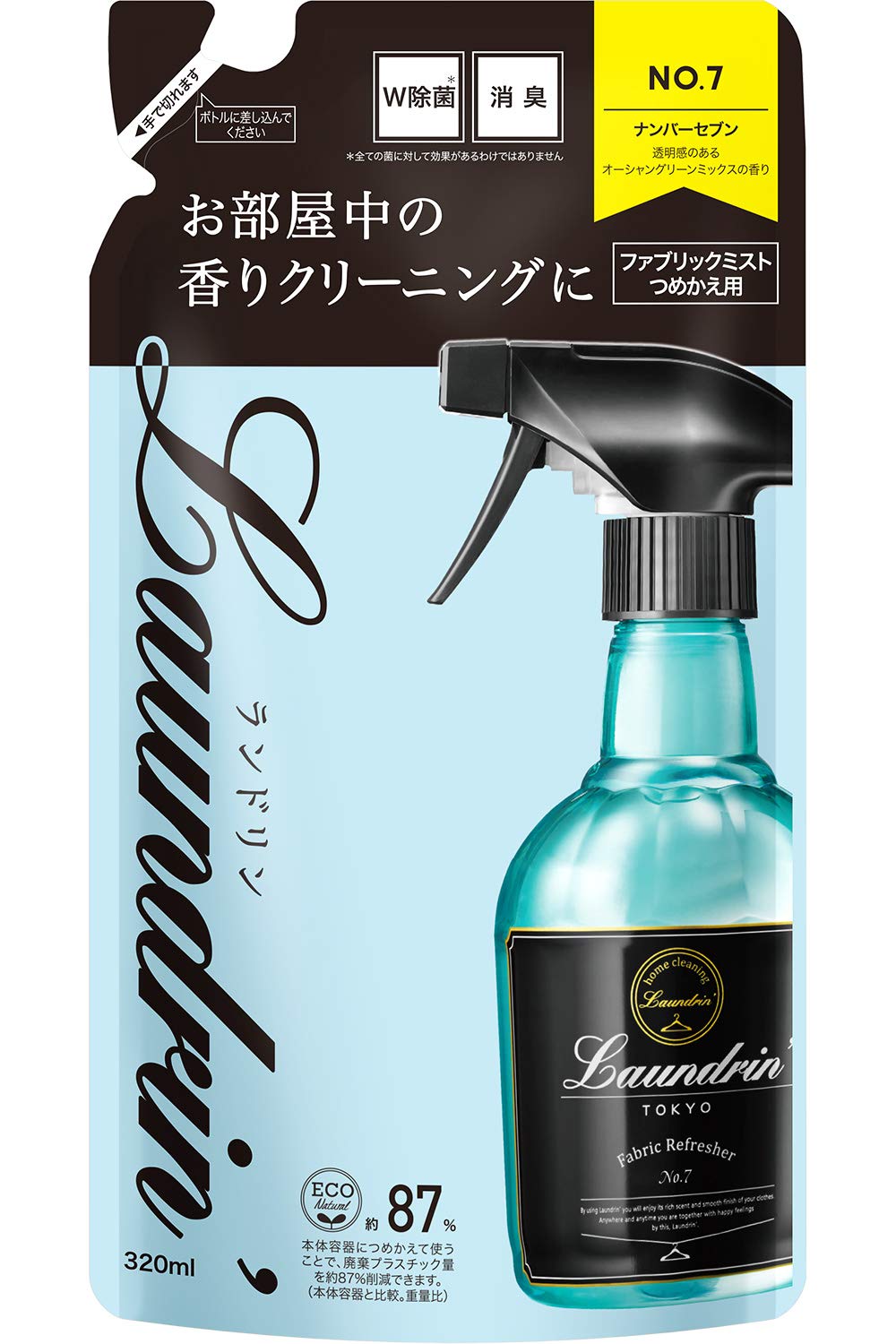 Laundry Laundrin Fabric Mist Refill No.7 320ml Long-Lasting Freshness - YOYO JAPAN