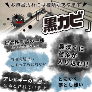 Lec Japan Gekiochi Kurokabi-Kun Bathroom Mold Remover Handle 2Pcs Cleaner Abrasive S00032 - YOYO JAPAN