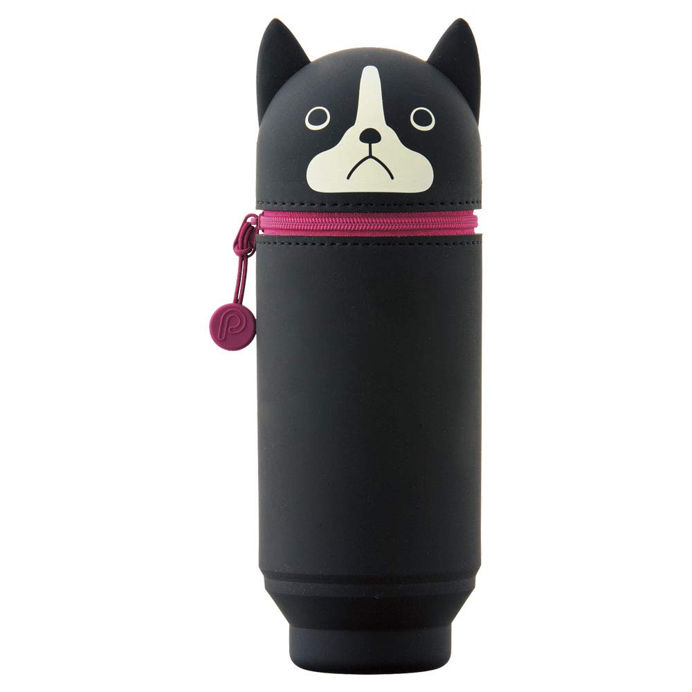 Lihit Lab Stand Pen Case Big Punilab Boston Terrier A7714-8 Japan - YOYO JAPAN