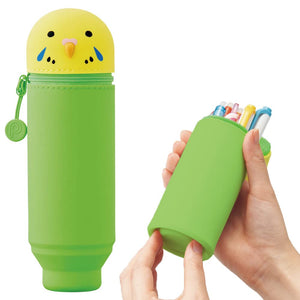 Lihit Lab Stand Pen Case Punilab Budgerigar A7712-9 Japan - YOYO JAPAN