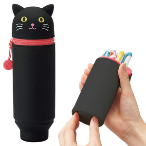 Lihit Lab Stand Pen Case Punilabo Kuroneko A7712-3 Japan - YOYO JAPAN