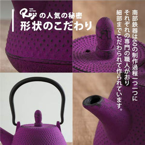 Ren Of Nambu Tekki Teapot 0.4L Japan - Arare Dome Purple - Enameled Tea Strainer Included - YOYO JAPAN