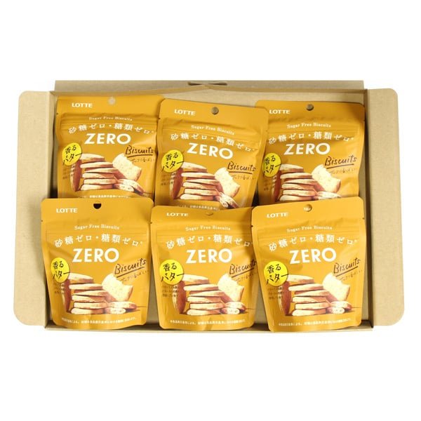 Lotte Zero Biscuits Sugar-Free Butter Cookies (Pack of 6) - YOYO JAPAN