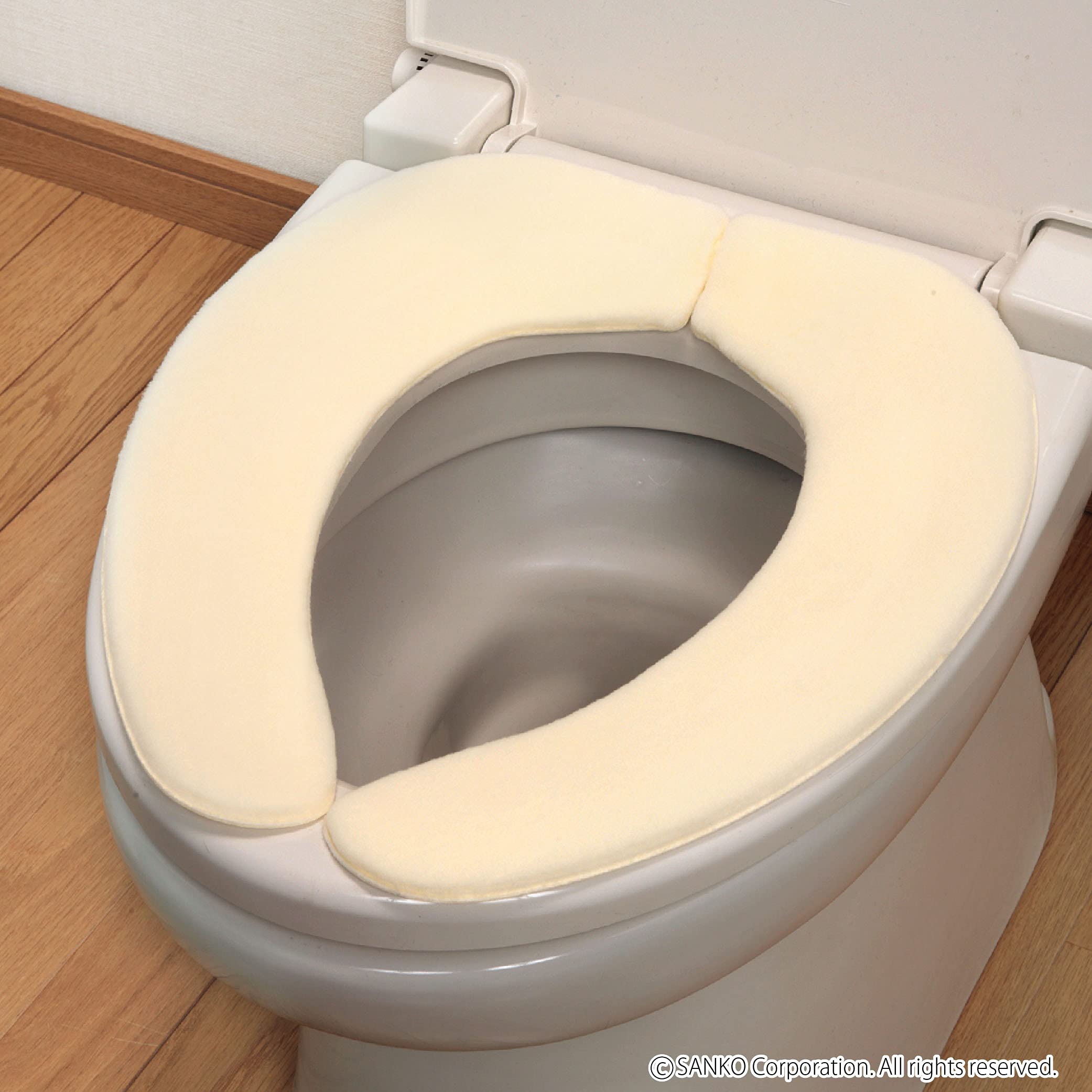 Sanko Mitsuba Toilet Seat Cover Made In Japan 9Mm Ivory Suction Washable Fluffy Type Kc-70 - YOYO JAPAN