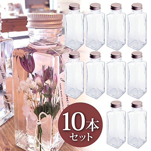 Rhyme Japan Herbarium Square Column Glass Bottle 100Cc 10-Pc Set - YOYO JAPAN