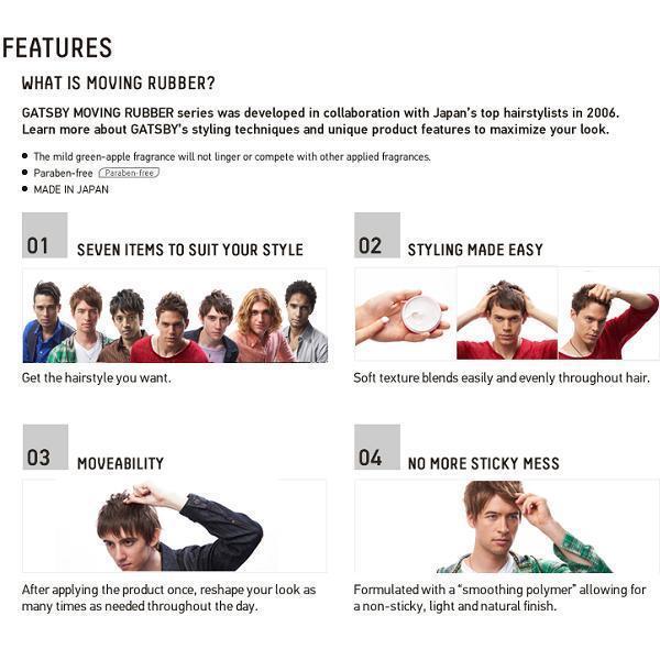 Mandom Gatsby Moving Rubber Hair Wax Wild Shake 80g - YOYO JAPAN