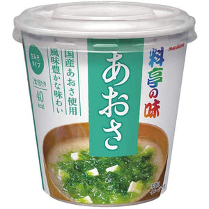 Marukome Ryotei no Aji Cup Instant Aosa Seaweed Miso Soup 22g - YOYO JAPAN