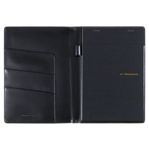 Maruman A5 Grid Notepad with PU Holder Black - Nemosine HN188UA-05 - YOYO JAPAN