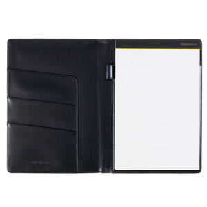 Maruman A5 Grid Notepad with PU Holder Black - Nemosine HN188UA-05 - YOYO JAPAN