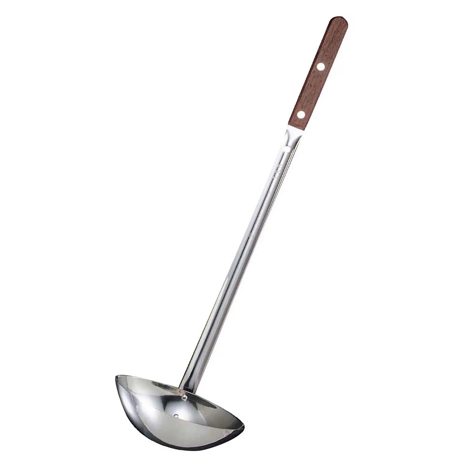 Marutama Stainless Steel Double-Sided-Scooping Long Ladle With Wooden Handle 144ml - YOYO JAPAN