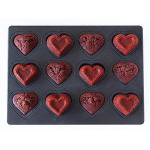 Matsunaga Double-Heart Cake Mold (Teflon-Coated Baking Mold) 12 Wells - YOYO JAPAN