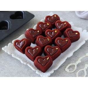 Matsunaga Double-Heart Cake Mold (Teflon-Coated Baking Mold) 12 Wells - YOYO JAPAN