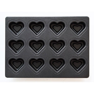 Matsunaga Double-Heart Cake Mold (Teflon-Coated Baking Mold) 12 Wells - YOYO JAPAN