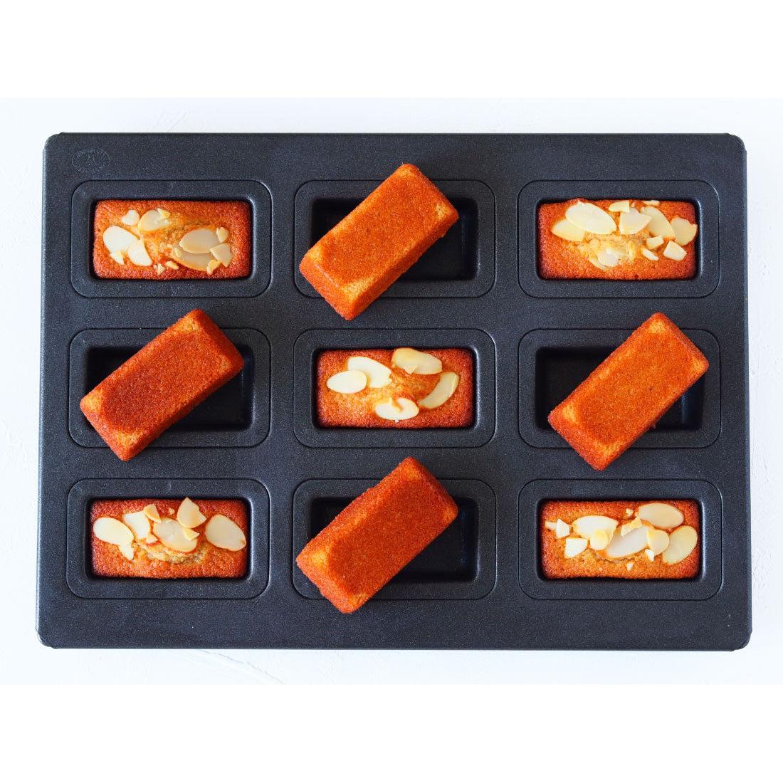 Matsunaga Financier Cake Mold (Nonstick Teflon-Coated Financier Pan) 9 Wells - YOYO JAPAN