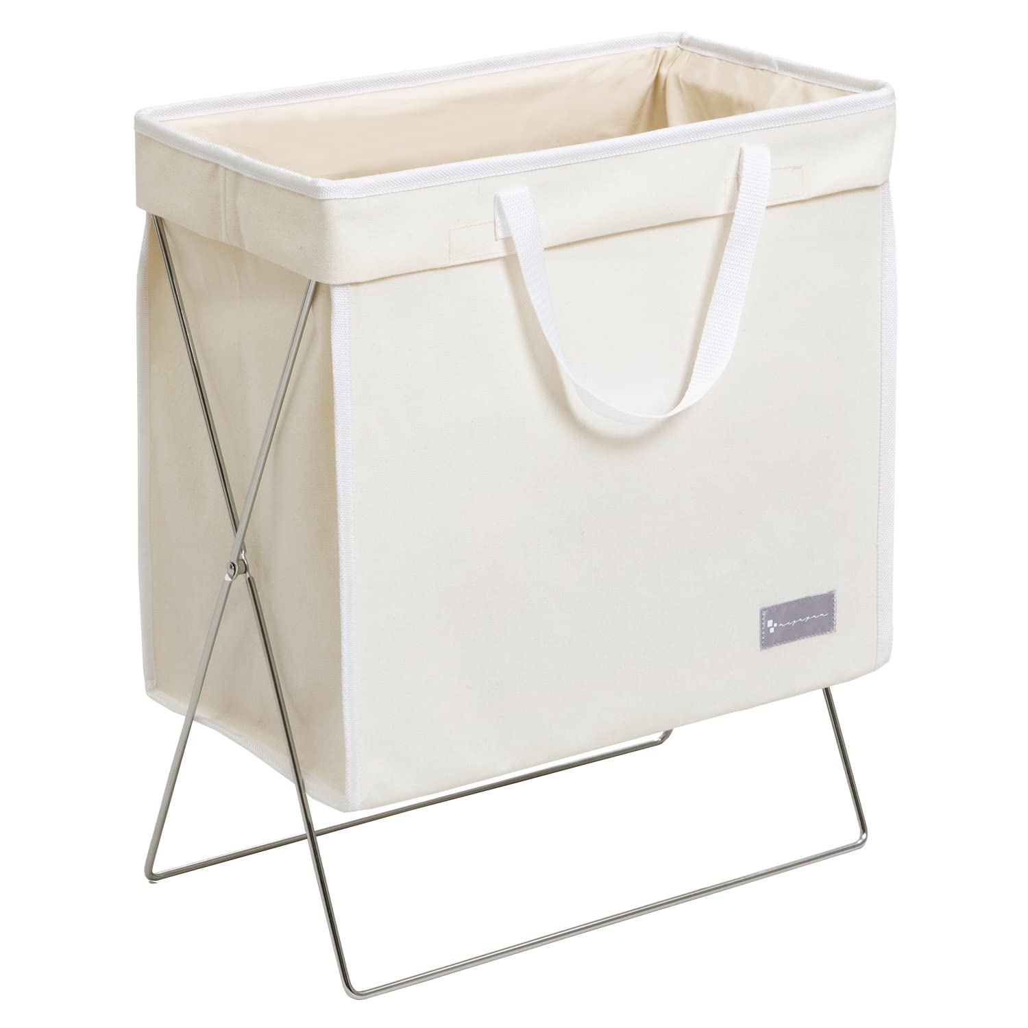 Mayuyam Astro Japan Laundry Basket 860-25 Large White Simple Handle Dustproof Water Repellent - YOYO JAPAN