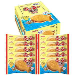Meito Pukupuku Tai Taiyaki Chocolate Filled Fish Shaped Monaka Wafer (Pack of 10) - YOYO JAPAN