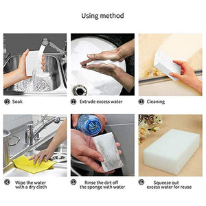 Melamine Sponge 20Pcs Japan | Magic Cleaning Sponge No Detergent | Bathroom Tableware Cookware Stain Remover | Just Water - YOYO JAPAN