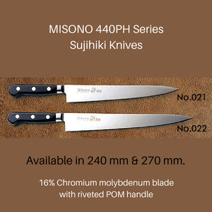 Misono 440Ph Sujihiki Knife With Pom Handle Sujihiki 270mm (No.022) - YOYO JAPAN