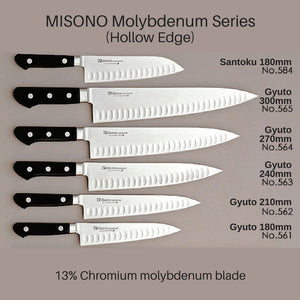 Misono Molybdenum Gyuto Knife (Hollow Edge) Gyuto 180mm (No.561) - YOYO JAPAN