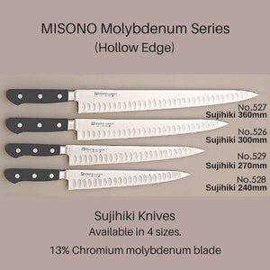Misono Molybdenum Sujihiki Knife (Hollow Edge) Sujihiki 300mm (No.526) - YOYO JAPAN