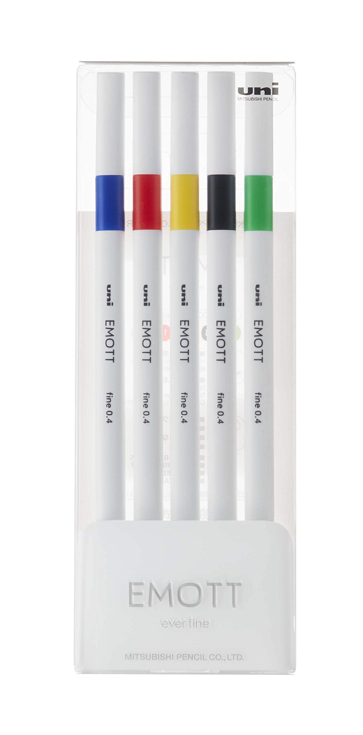 Osama Mitsubishi Pencil Emott Vivid Color 5-Color Set Markers Felt-Tip Pens - YOYO JAPAN
