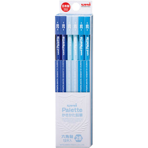 Mitsubishi Pencil Japan Kakikata Pencil Uni-Palette 2B Pastel Blue 12 K55602B - YOYO JAPAN