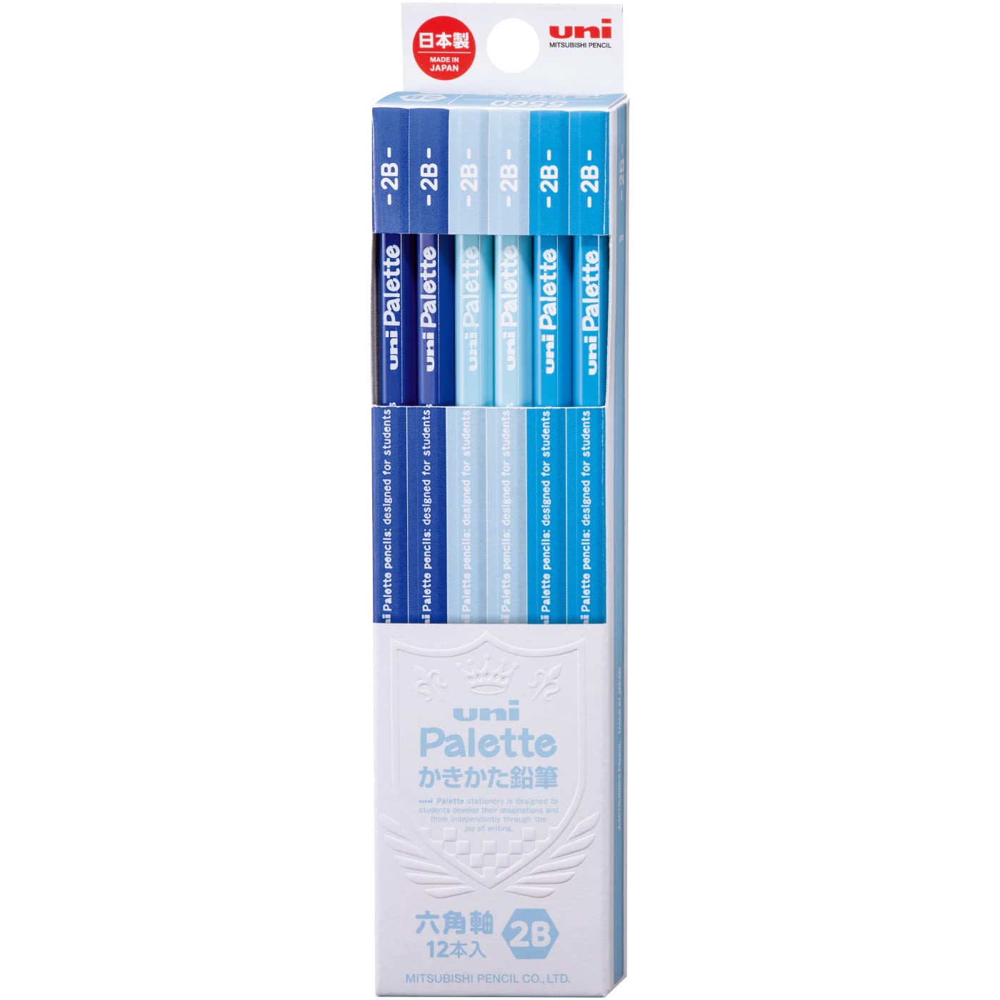 Mitsubishi Pencil Japan Kakikata Pencil Uni-Palette 2B Pastel Blue 12 K55602B - YOYO JAPAN