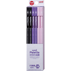 Mitsubishi Pencil Unipalette 2B Writing Pencil Purple 1 Dozen - YOYO JAPAN