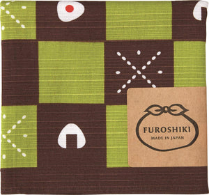 Miyamoto-Towel Furoshiki Lunch Cloth Japanese Pattern Okami'S 50X50Cm Checkered Rice Ball - YOYO JAPAN