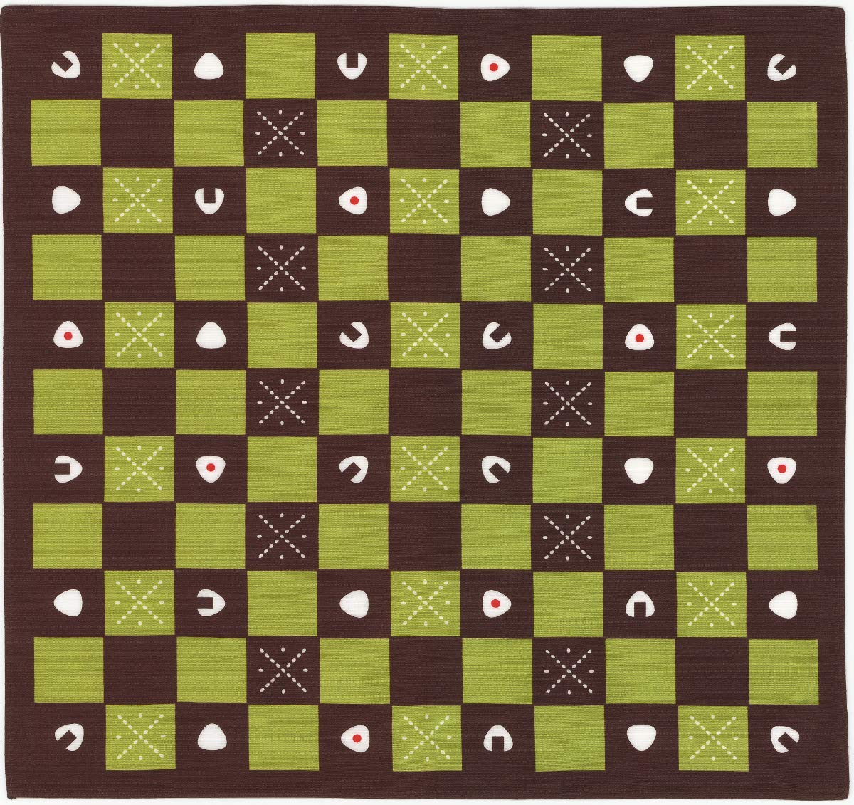 Miyamoto-Towel Furoshiki Lunch Cloth Japanese Pattern Okami'S 50X50Cm Checkered Rice Ball - YOYO JAPAN