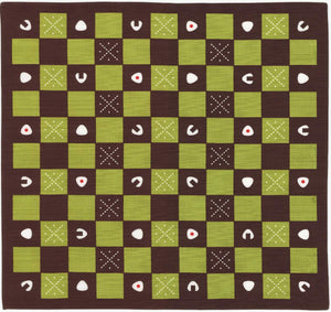 Miyamoto-Towel Furoshiki Lunch Cloth Japanese Pattern Okami'S 50X50Cm Checkered Rice Ball - YOYO JAPAN