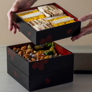 Miyamoto Abs Resin 3-Tier Jubako Box Sakura 150mm - YOYO JAPAN