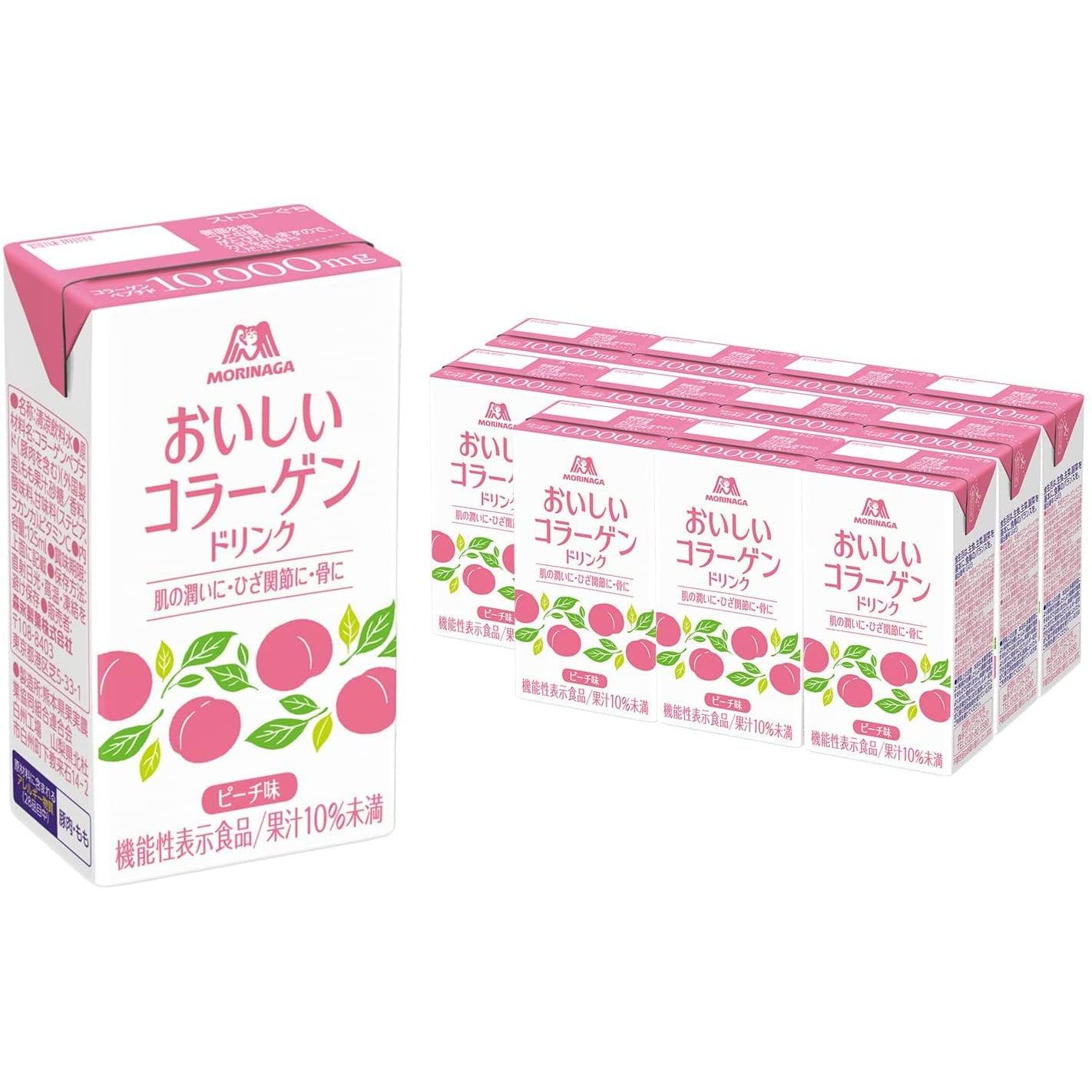 Morinaga Oishi Collagen Drink Peach Flavor 12 Cartons - YOYO JAPAN