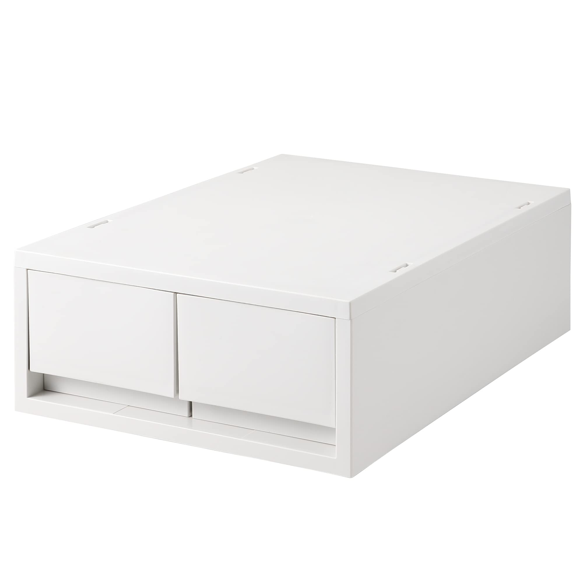 Mujirushi Ryohin Polypropylene Drawer Case 2Pcs White Gray W26Xd37Xh12Cm Japan - YOYO JAPAN