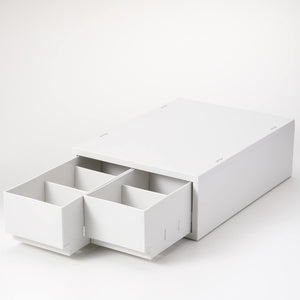 Mujirushi Ryohin Polypropylene Drawer Case 2Pcs White Gray W26Xd37Xh12Cm Japan - YOYO JAPAN