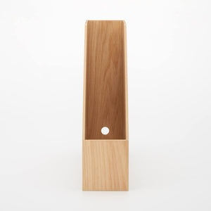 Mujirushi Ryohin Wooden File Box Stand A4 9.2X27.5X32Cm Japan 44310205 - YOYO JAPAN