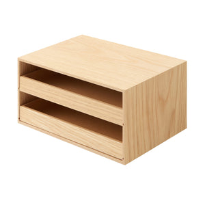 Mujirushi Ryohin Wooden Tray Storage 2 Drawers Japan 25.2X17X12.6Cm - YOYO JAPAN